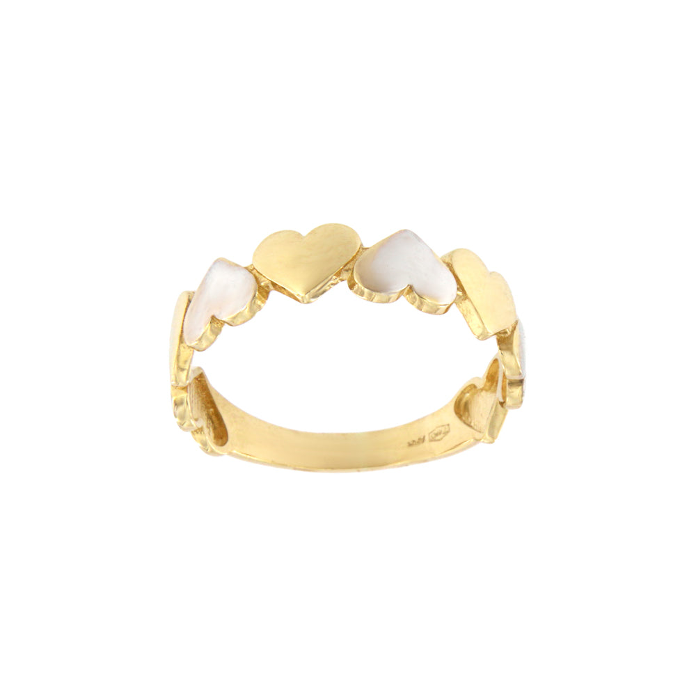 18ct gold Bicolor hearts ring