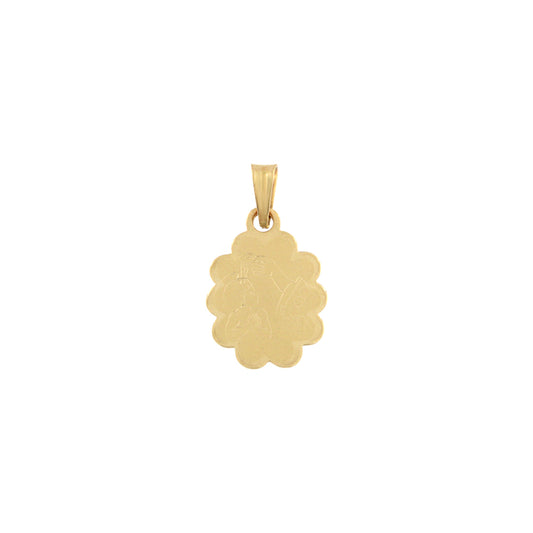 18ct gold Baptism wave plaque pendant