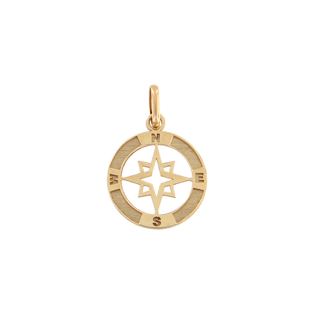 18ct gold Wind rose marine pendant