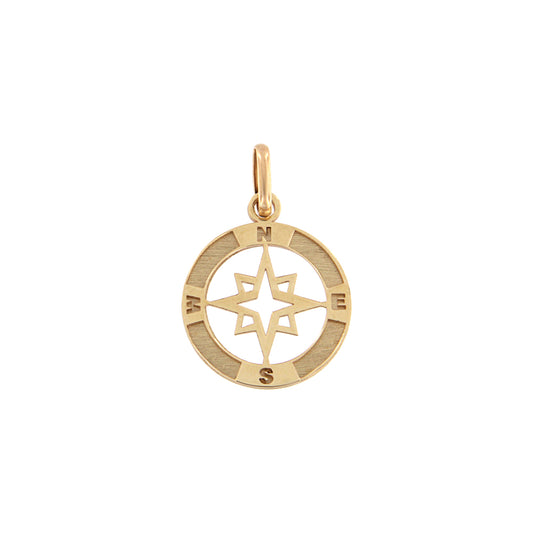 18ct gold Wind rose marine pendant