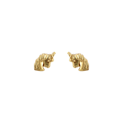 18ct gold Unicorn earrings