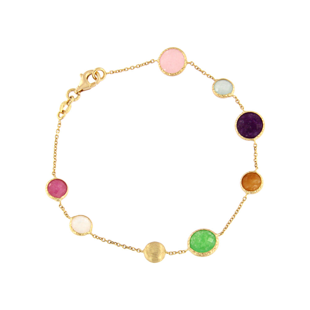 18ct gold Multicolored round stone bracelet