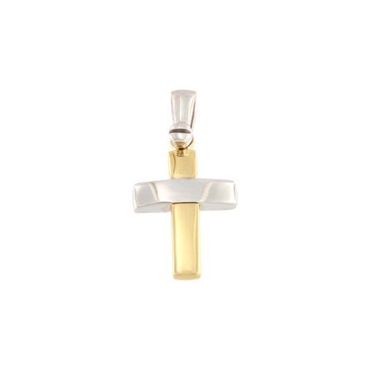 18ct gold Two-tone cross pendant