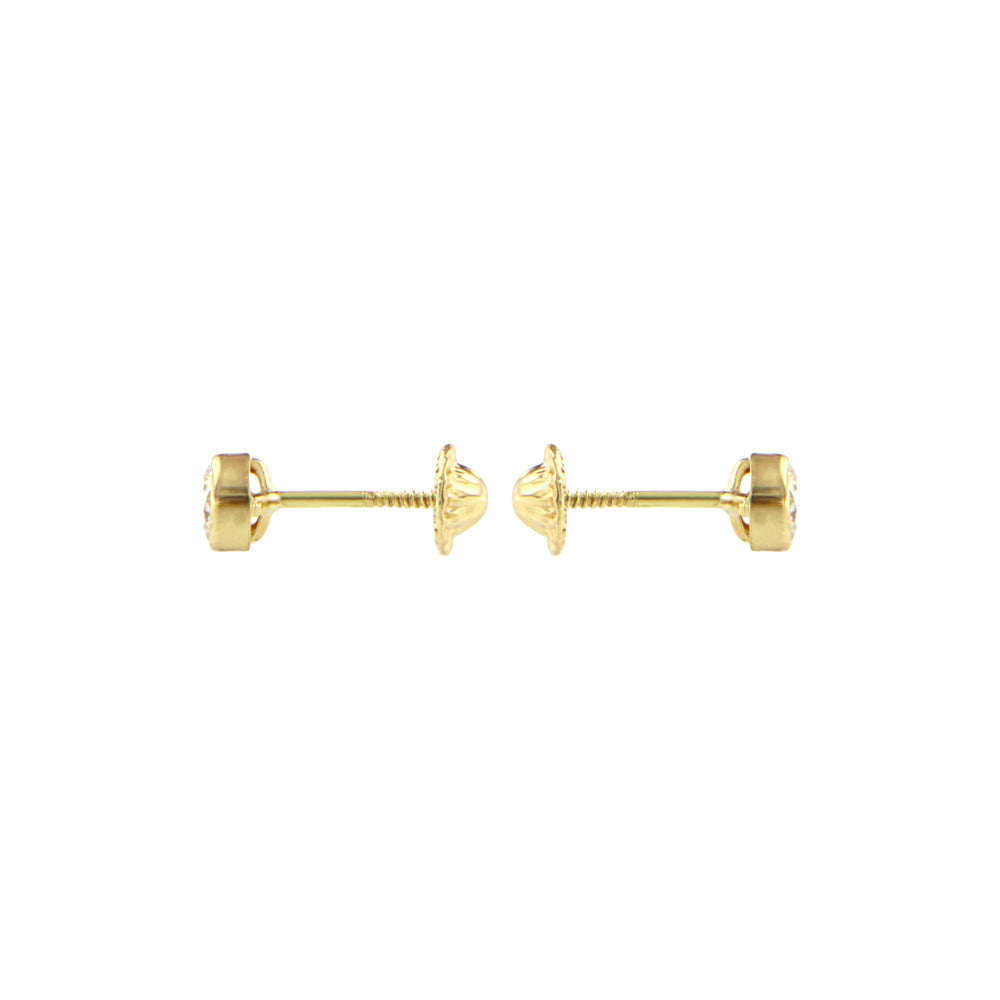 18ct gold  White Stone stud earrings