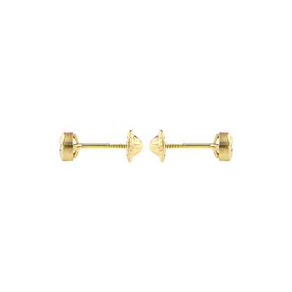 18ct gold  White Stone stud earrings