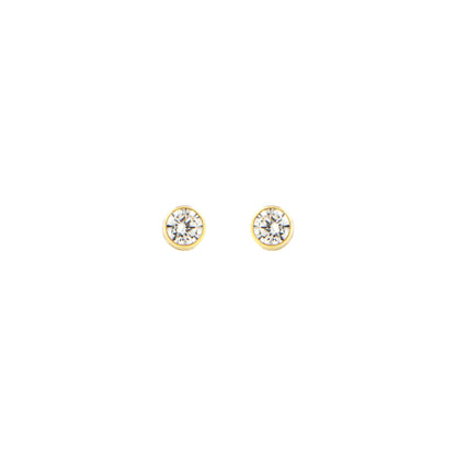 18ct gold  White Stone stud earrings