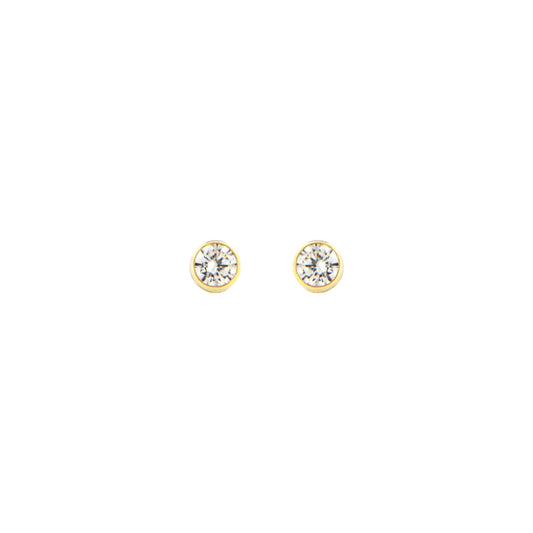 18ct gold  White Stone stud earrings