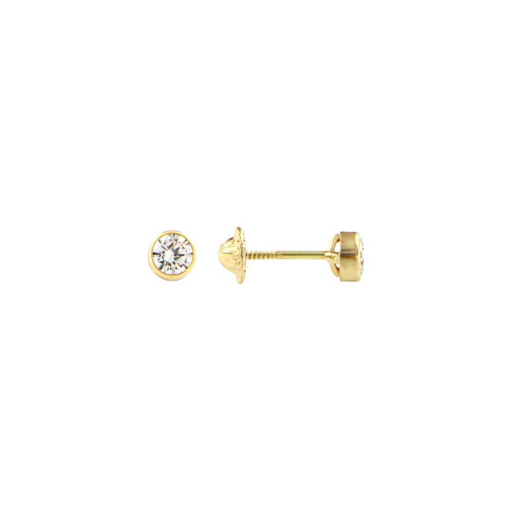 18ct gold  White Stone stud earrings