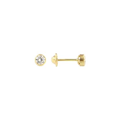 18ct gold  White Stone stud earrings