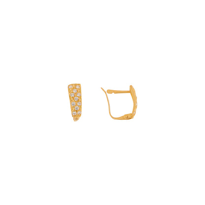 18ct gold White stone earrings