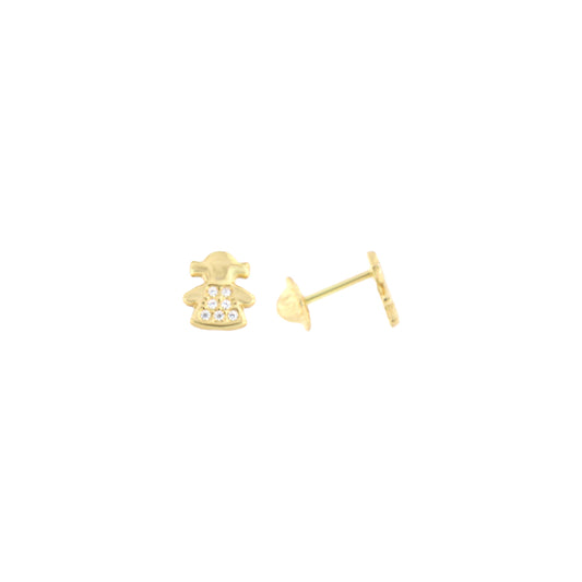 18ct gold Doll earrings