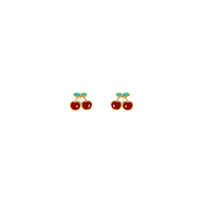 18ct gold Cherry earrings