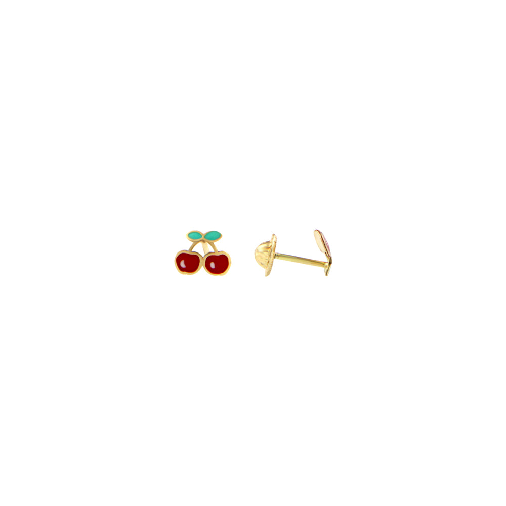 18ct gold Cherry earrings