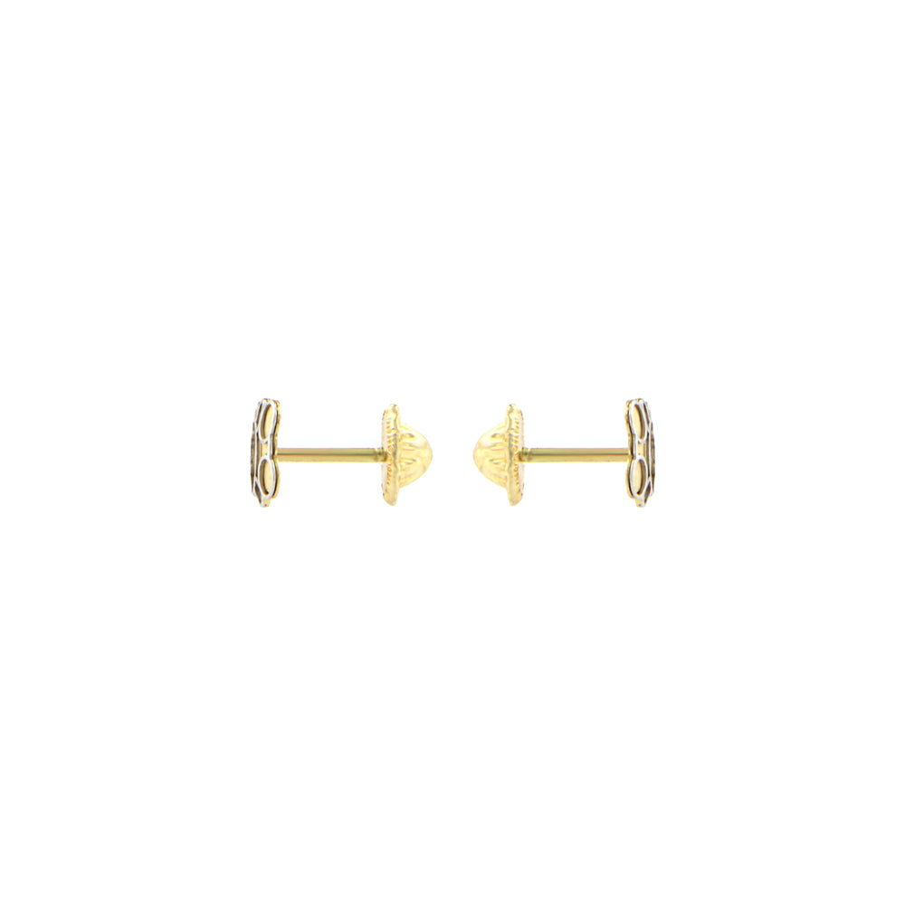 18ct gold Two-tone bear earrings