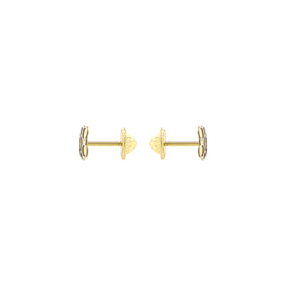 18ct gold Two-tone bear earrings