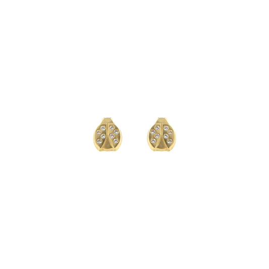 18ct gold Ladybird earrings