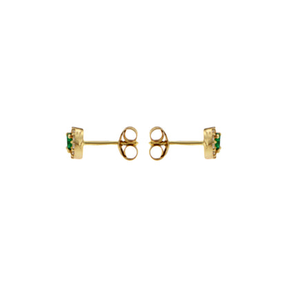 18ct gold  Green stone earrings