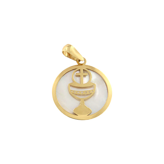 18ct gold mother-of-pearl communion chalice pendant