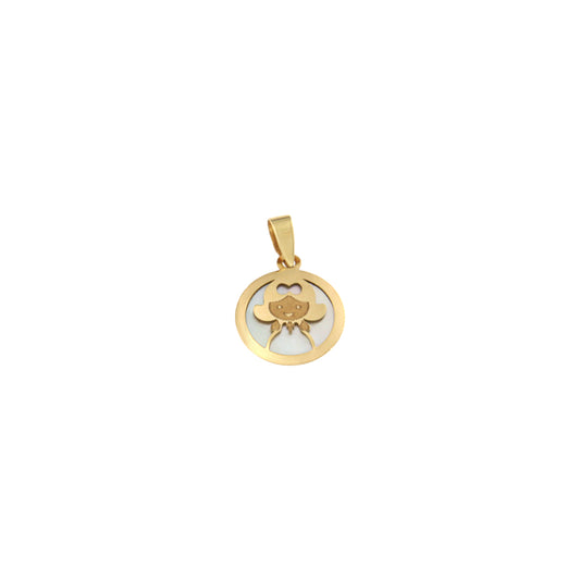 18 ct gold Mother-of-pearl girl pendant