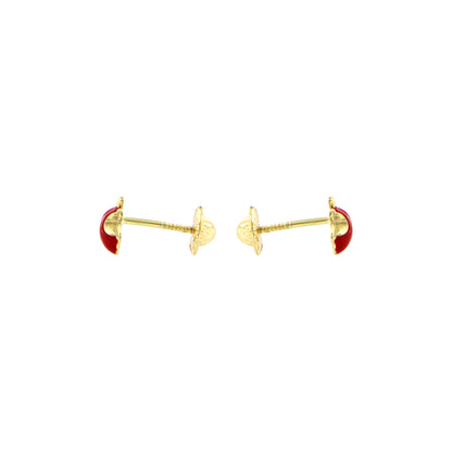 18ct gold Apple earrings