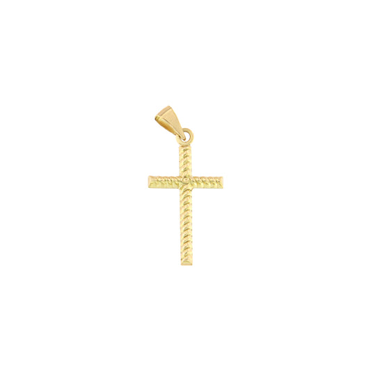 18ct gold Channel cross pendant