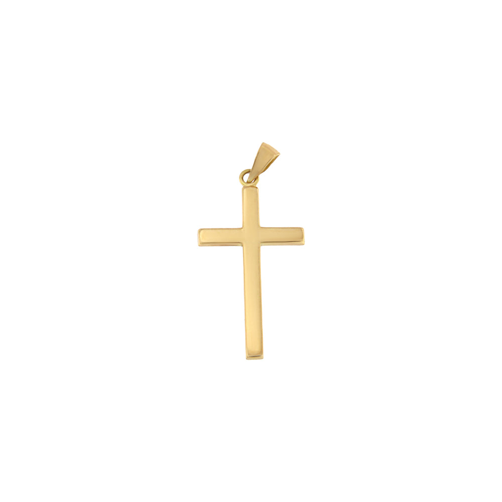 18ct gold Plain cross pendant