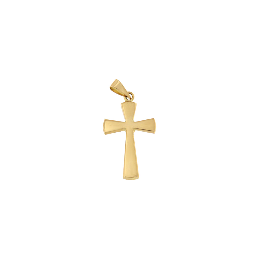 18ct gold Round cross pendant