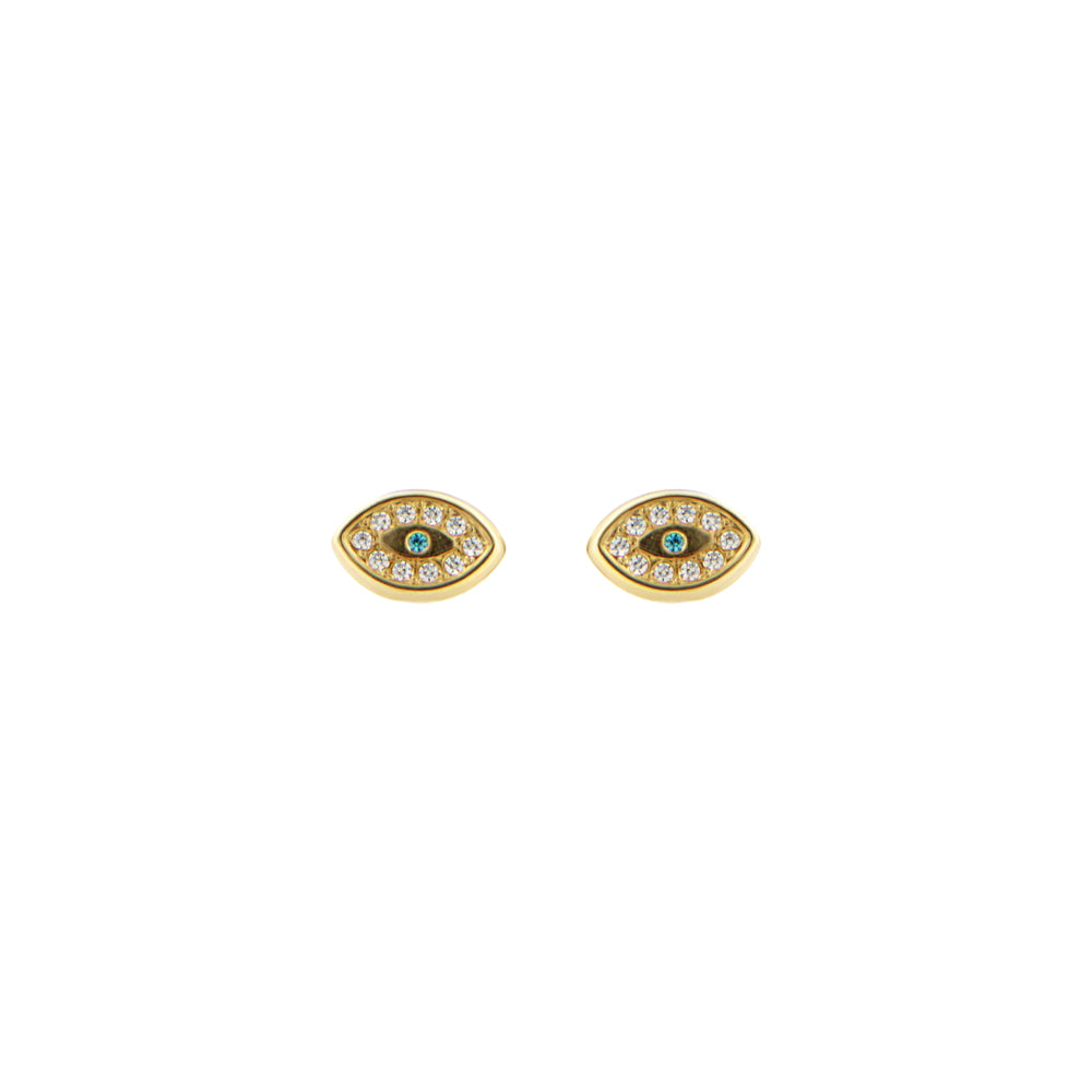 18ct gold Turkish eye earrings