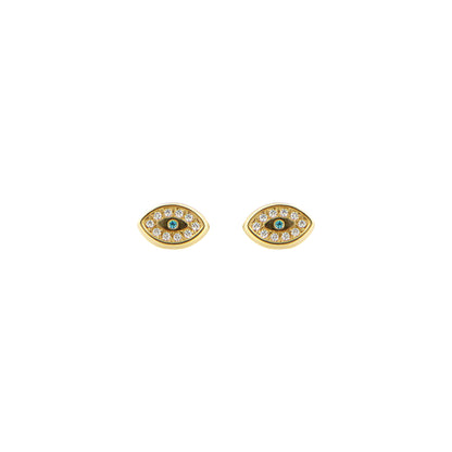 18ct gold Turkish eye earrings