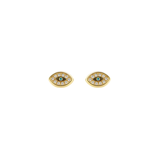 18ct gold Turkish eye earrings