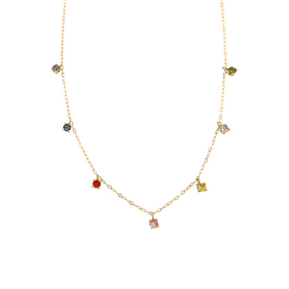 18ct gold Colorful stone necklace