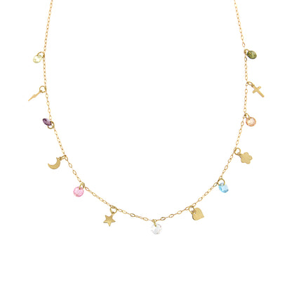 18ct gold Multi-color necklace