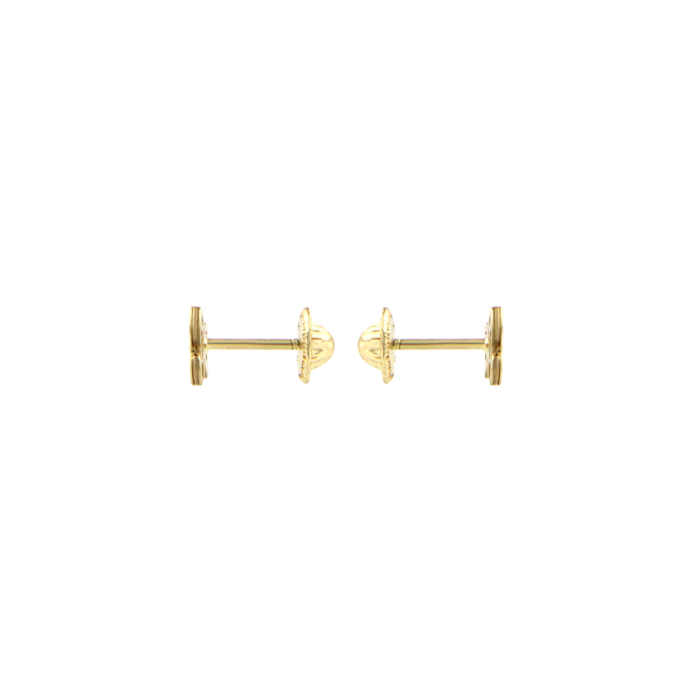 18ct gold Nacre cat earrings