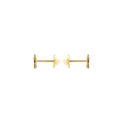 18ct gold Nacre cat earrings