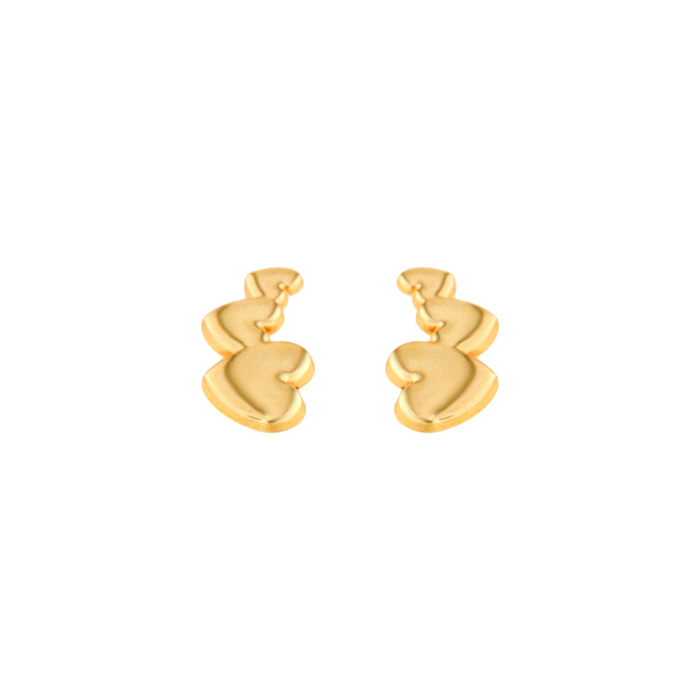 18ct gold Triple hearts earrings