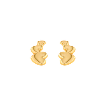 18ct gold Triple hearts earrings