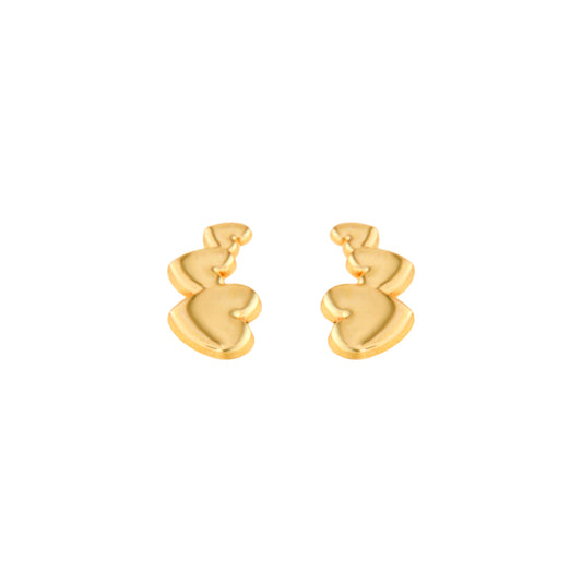 18ct gold Triple hearts earrings