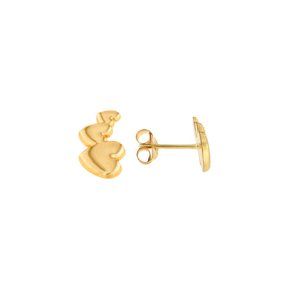 18ct gold Triple hearts earrings