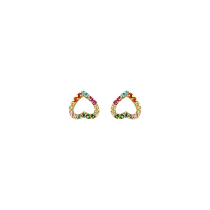 18ct gold Multicolor heart earrings