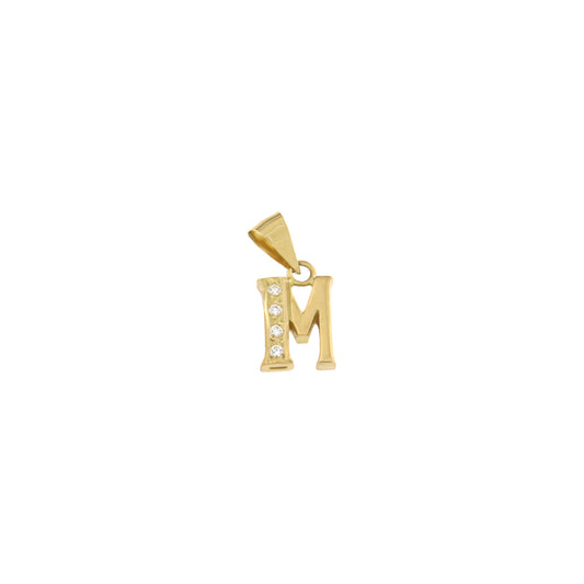 18ct gold Letter M pendant