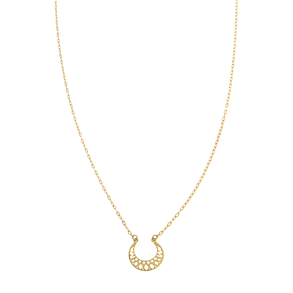 18ct gold Half moon necklace