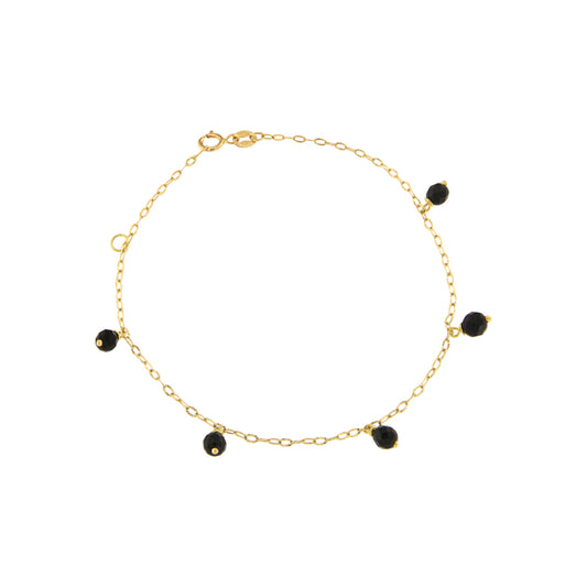 18ct gold Black bead bracelet