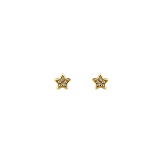 18ct gold Stone star earrings