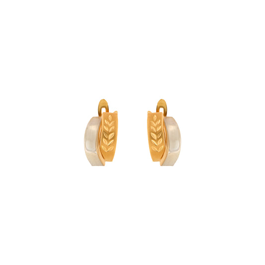 18ct gold Two-tone leaf earrings