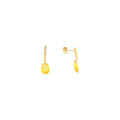 18ct gold Long yellow drop earrings