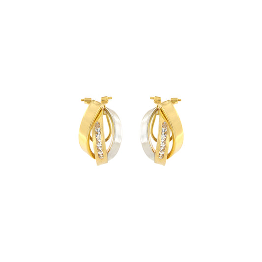 18ct gold Two-tone stone earrings