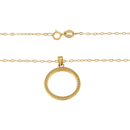 18ct gold Circle stone necklace