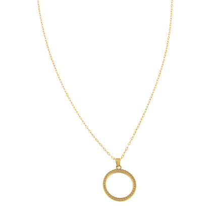 18ct gold Circle stone necklace