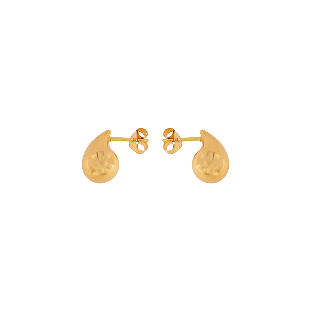 18ct gold 3D drop earrings