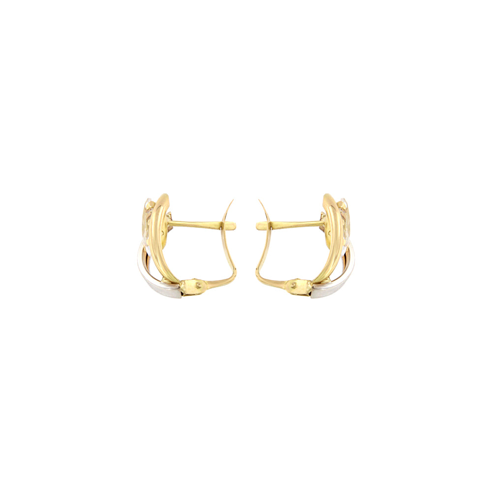 18ct gold Bicolor marquise stone earrings